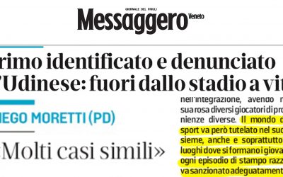 Sport: Moretti (Pd), non solo Maignan, insulti razzisti anche in leghe minori