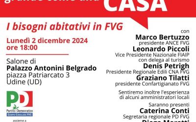 Casa: Pd, incontro pubblico lunedì 2 dicembre
