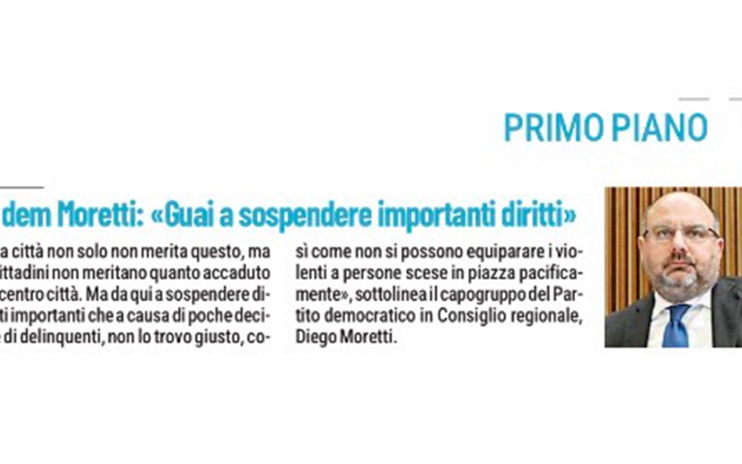 Italia-Israele: Moretti (Pd), condanna violenti, vicini a Forze ordine