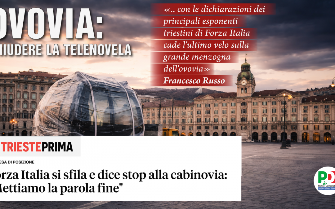 Ovovia: Russo (Pd), con dichiarazioni di Fi cadono veli sulla menzogna
