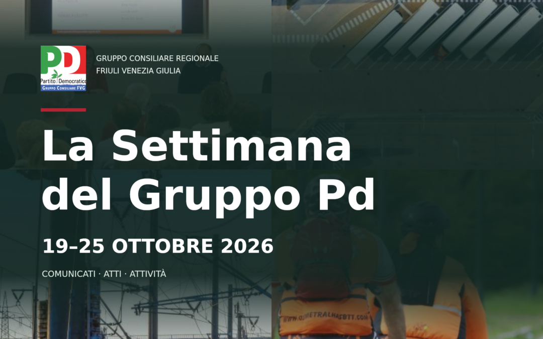 Il Punto del GruppoPD – attività e comunicati dal 19/10/2026 al 25/10/2026 ||