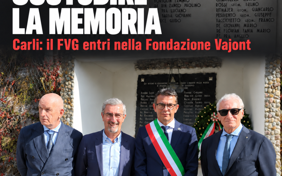 Vajont: Carli (Pd), importante ingresso del Fvg nella Fondazione